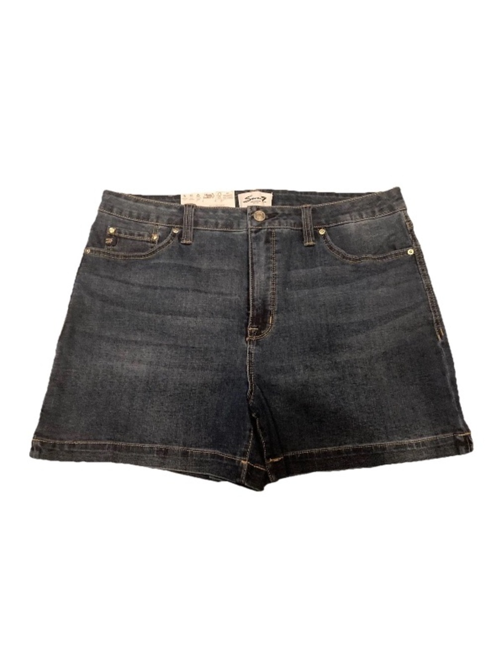 Seven7 Woman’s Dark Blue Denim Jean Weekend Shorts Size 14, NWT